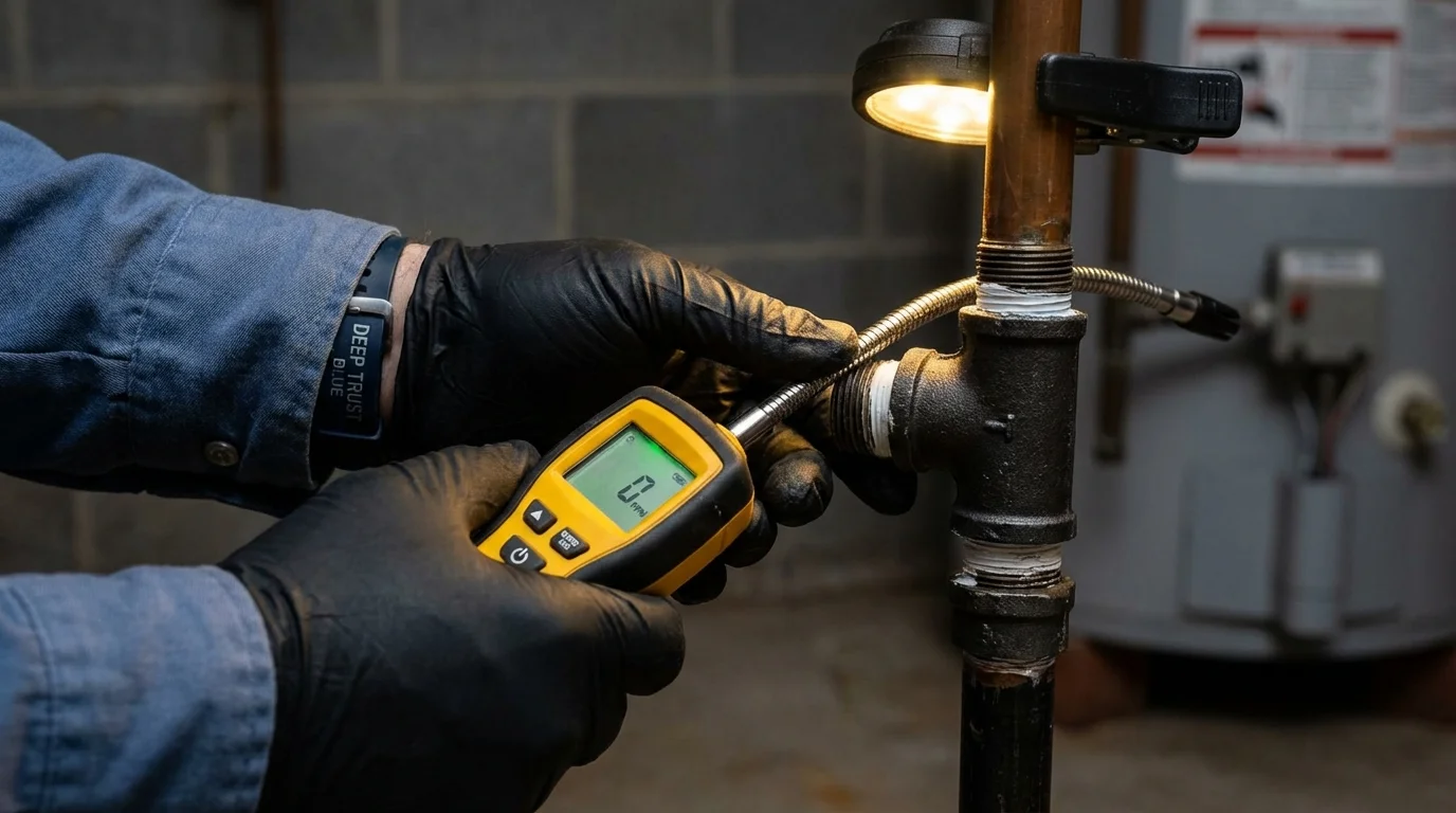 Gas leak detection with electronic sniffer by Johns Plumbing LLC in Elmsford